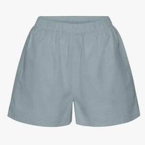 Colorful Standard W's Twill Organic Cotton Shorts Sz Med Steel Blue Pocket *Flaw